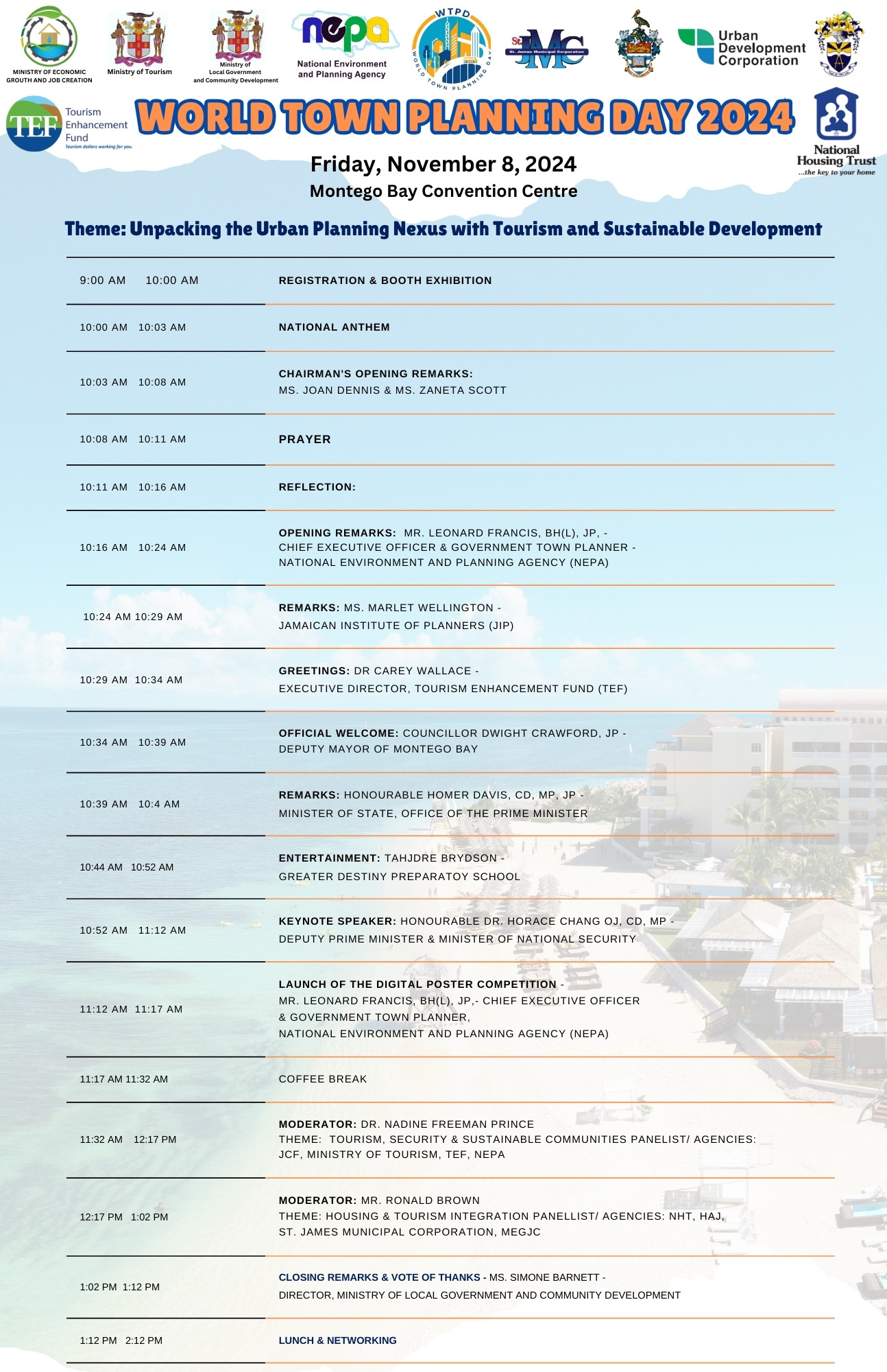 WORLD TOWN PLANNING 2024 AGENDA